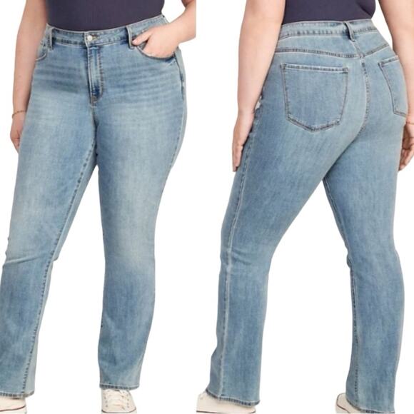 Old Navy Jeans NEW Mid Rise Kicker Boot Cut Light Wash Women’s Plus Size 28L - Picture 1 of 9